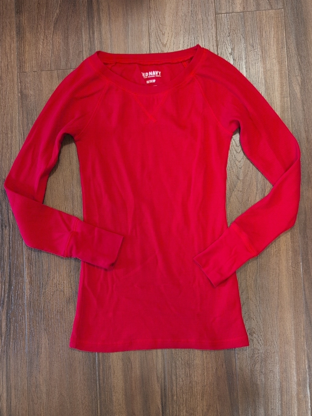 Old Navy Red Waffle Knit Thermal Long-Sleeve Shirt